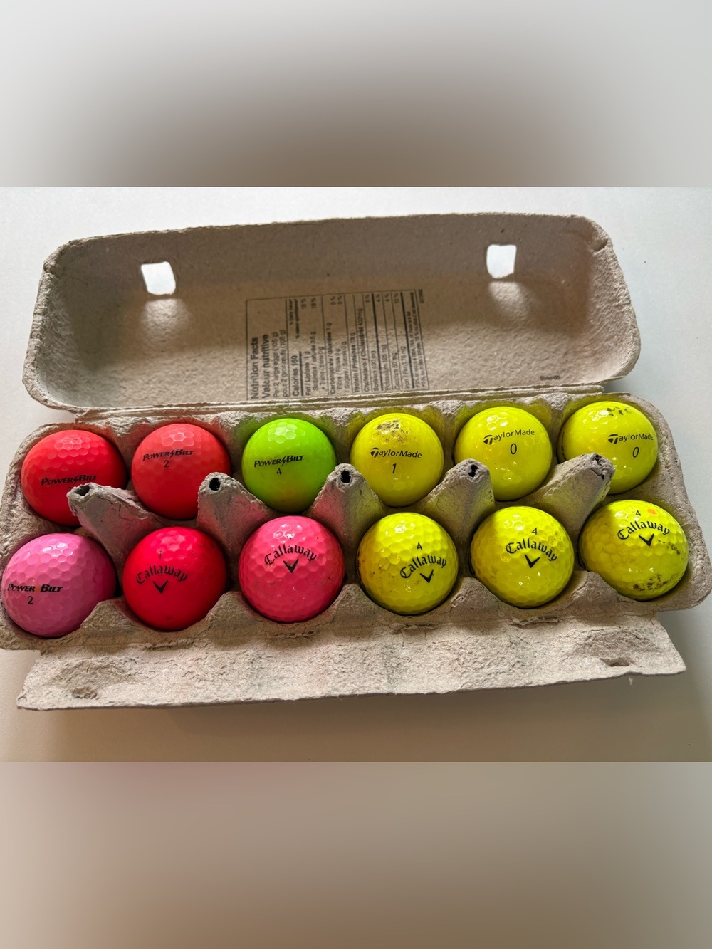 Gently Used Callaway, Power⚡️Bilt & TaylorMade Coloured Golf Balls 1️⃣